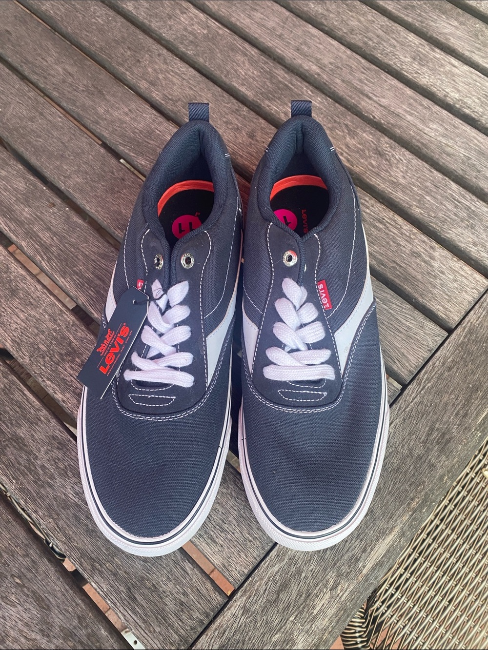Levi's Men's Black Canvas Low-Top Sneakers with White Accents
